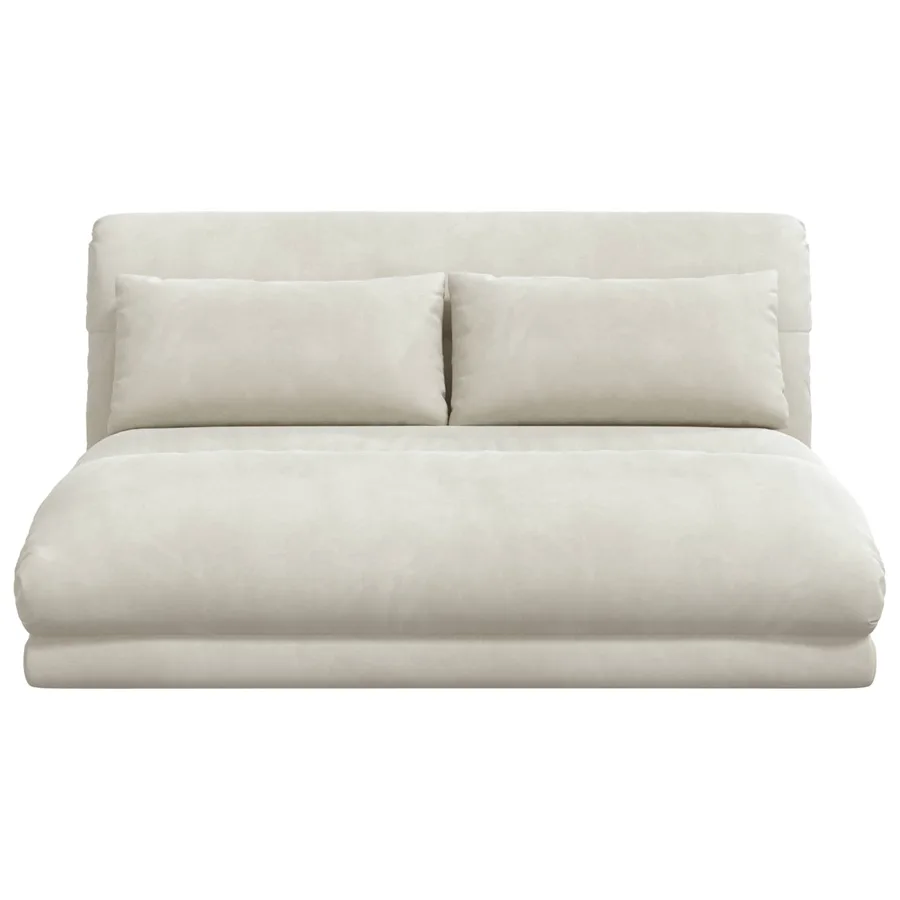 Fauteuil de sol ajustable Crème Velours - 4