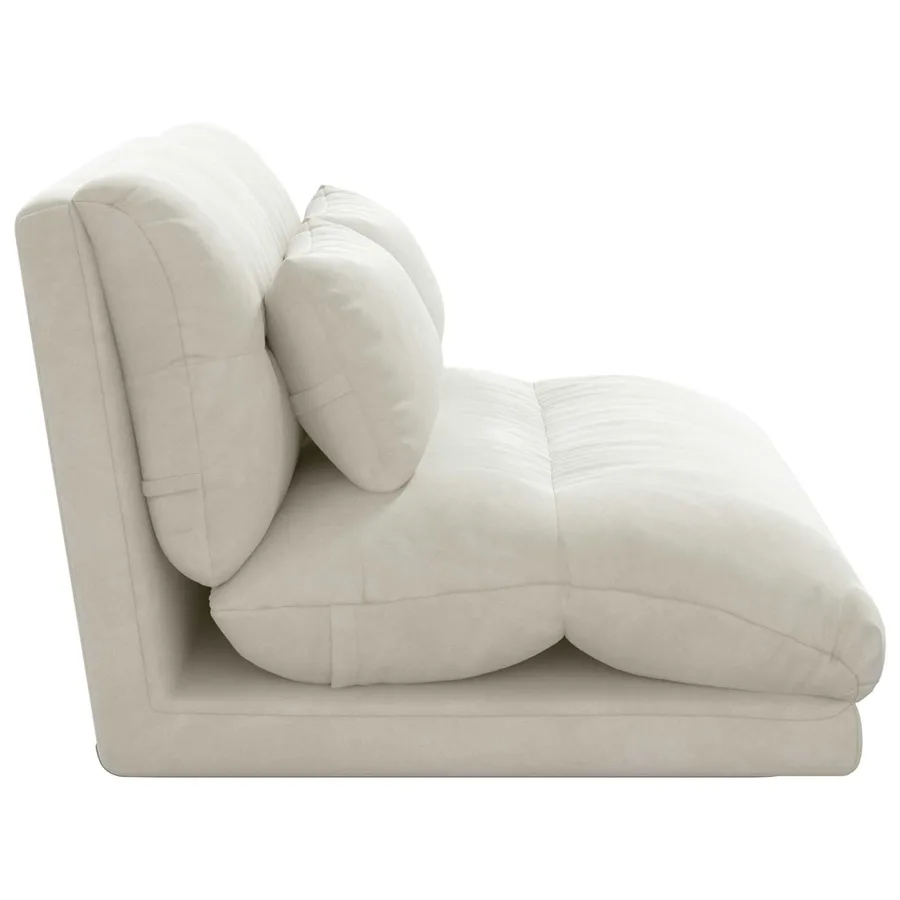 Fauteuil de sol ajustable Crème Velours - 5