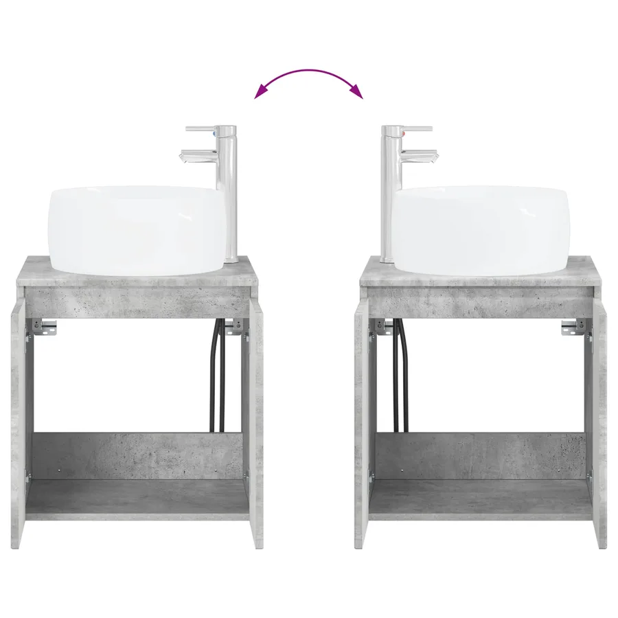 Ensemble d'armoire de salle de bain 5 pcs Gris béton - 13