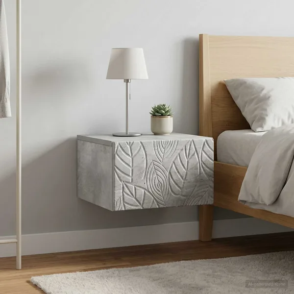 Cabinet de chevet mural 2 pcs Gris béton 49 x 34,5 x 20 cm