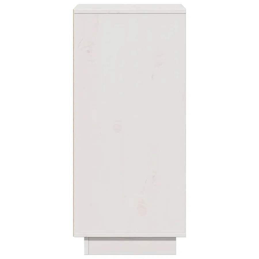 Buffet Blanc 31,5x34x75 cm Bois massif de pin - 8