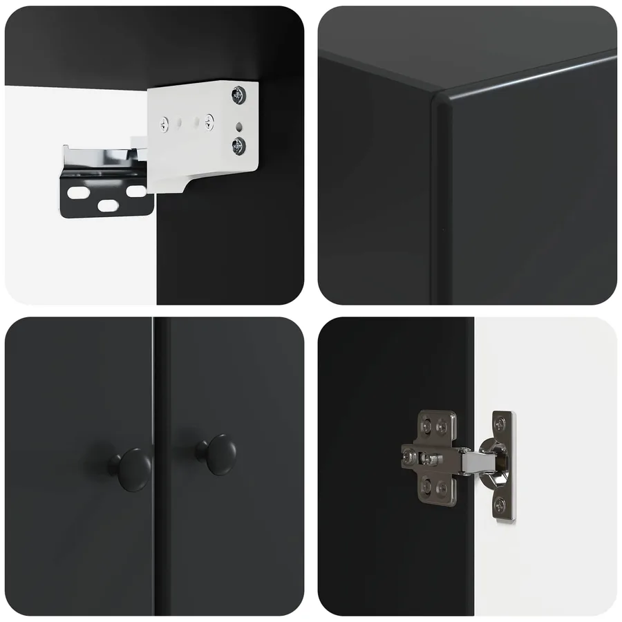 Armoire Murale Noir 59 x 31 x 60 cm Bois d'ingénierie - 7