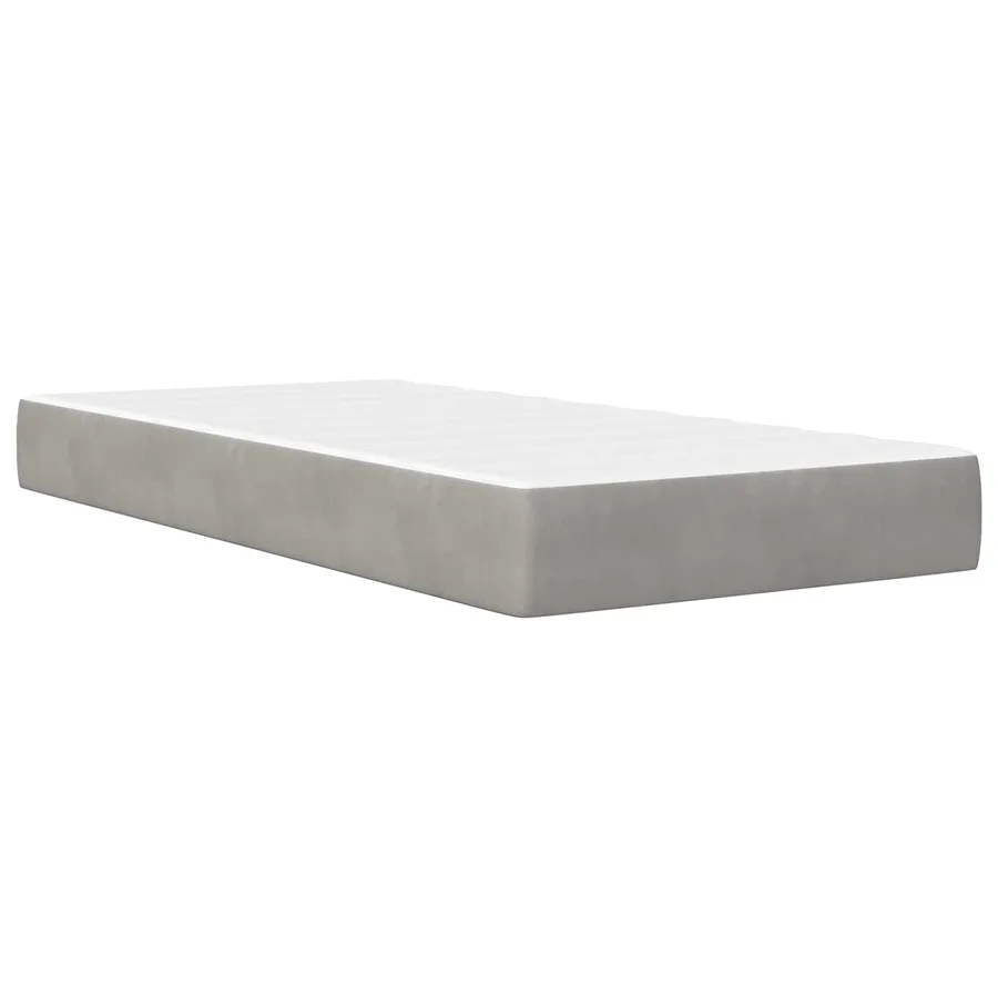 Cadre de lit avec matelas Gris clair 80 x 200 cm Velours - 5