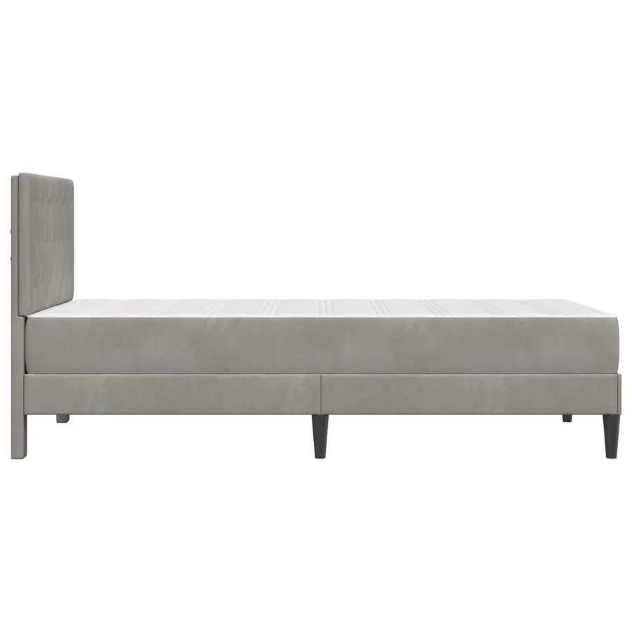 Cadre de lit avec matelas Gris clair 80 x 200 cm Velours - 7
