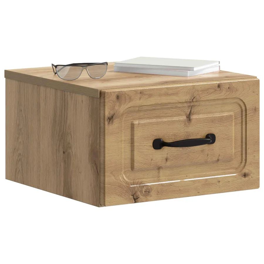 Cabinet de chevet mural Chêne artisanal 34,5 x 33 x 20 cm - 3