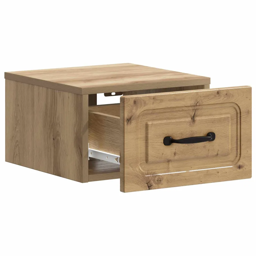 Cabinet de chevet mural Chêne artisanal 34,5 x 33 x 20 cm - 4