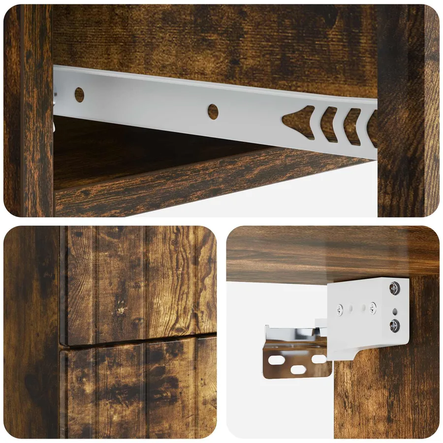 Cabinet de chevet mural 2 pcs Chêne fumé 33 x 34,5 x 43 cm - 10