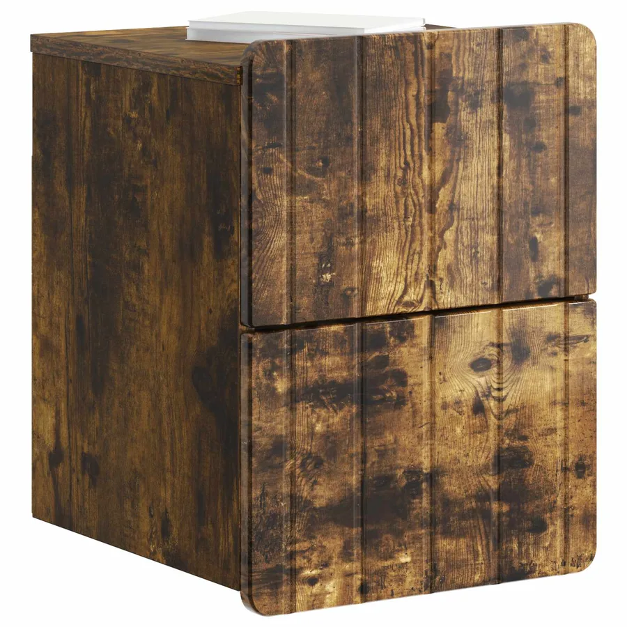Cabinet de chevet mural 2 pcs Chêne fumé 33 x 34,5 x 43 cm - 3