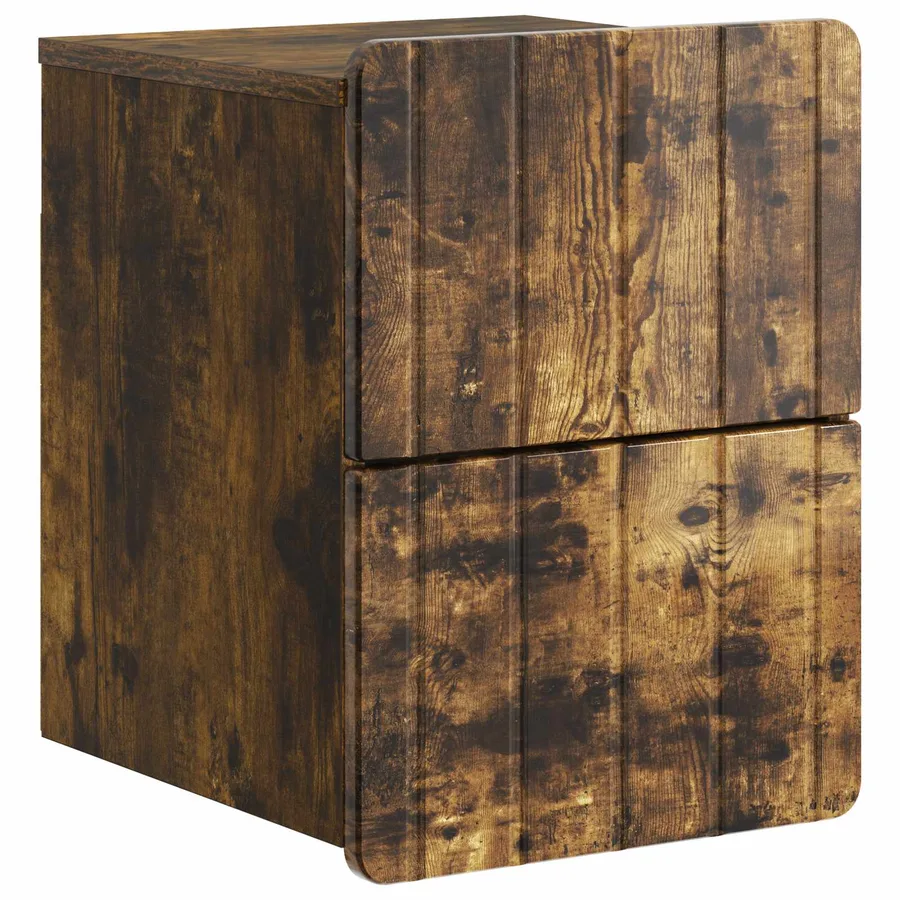 Cabinet de chevet mural 2 pcs Chêne fumé 33 x 34,5 x 43 cm - 5