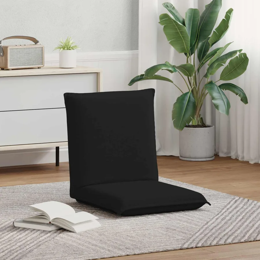 Fauteuil de sol ajustable Noir Tissu - 3