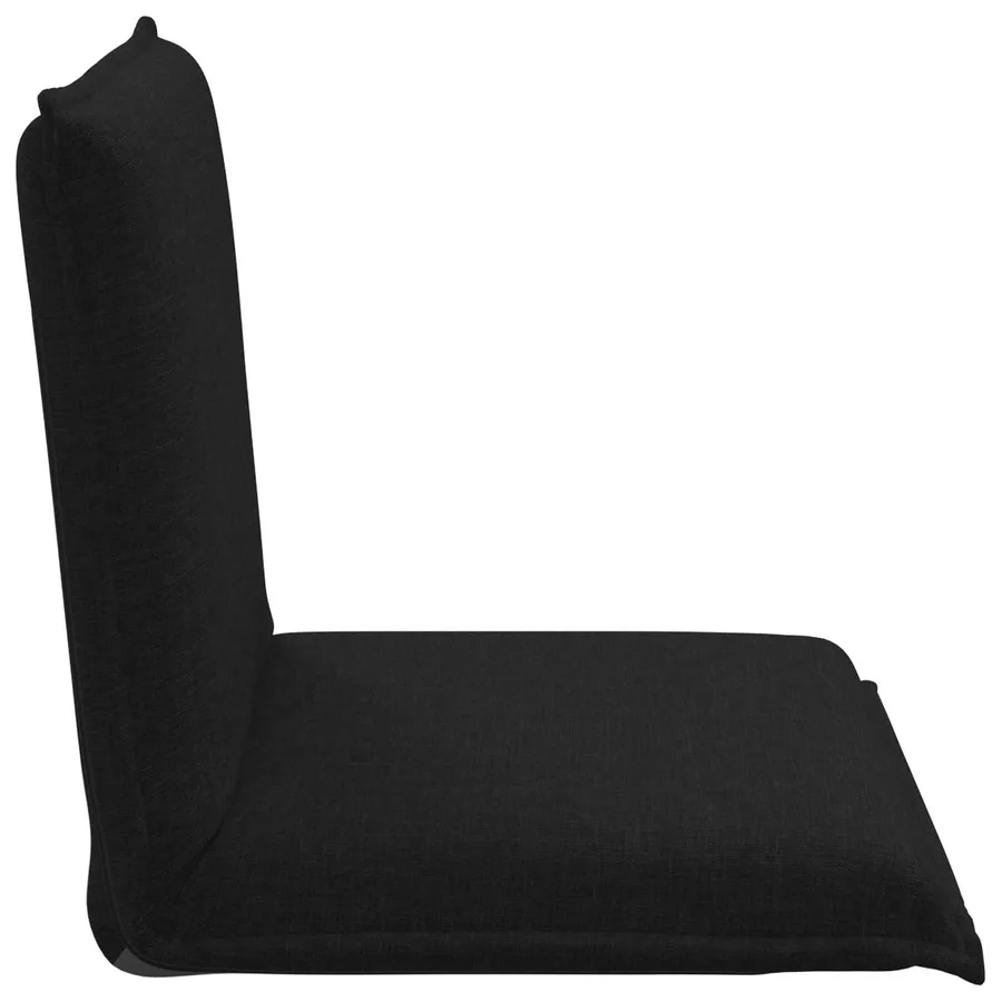 Fauteuil de sol ajustable Noir Tissu - 5