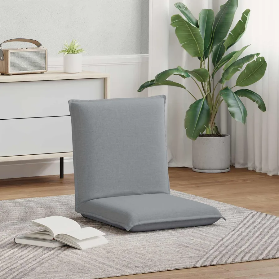 Fauteuil de sol ajustable Gris clair Tissu - 3