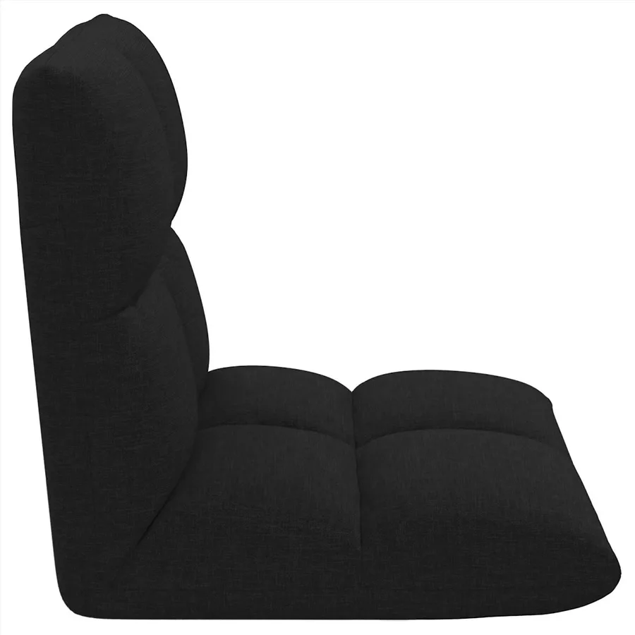 Fauteuil de sol ajustable Noir Tissu - 5