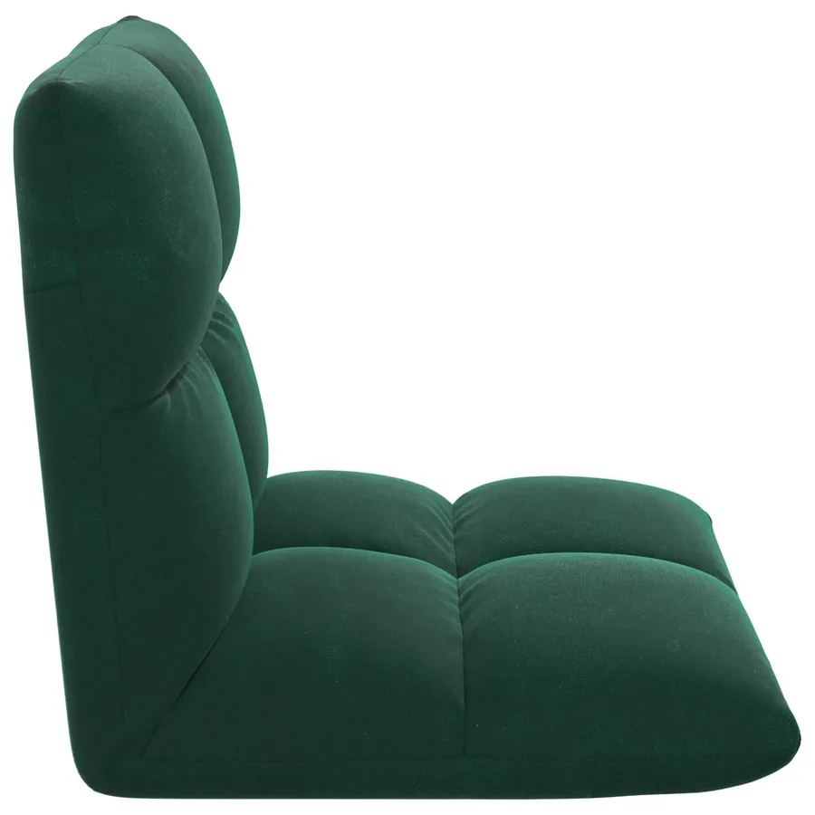 Fauteuil de sol ajustable Vert foncé Velours - 5