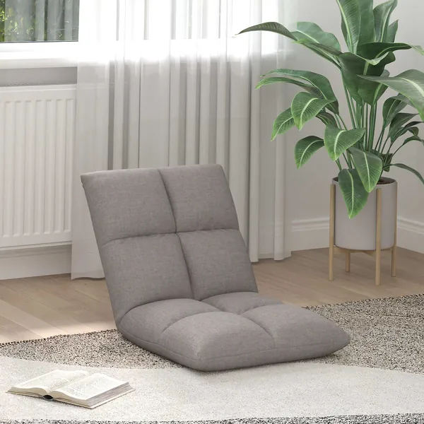 Fauteuil de sol ajustable Taupe Tissu