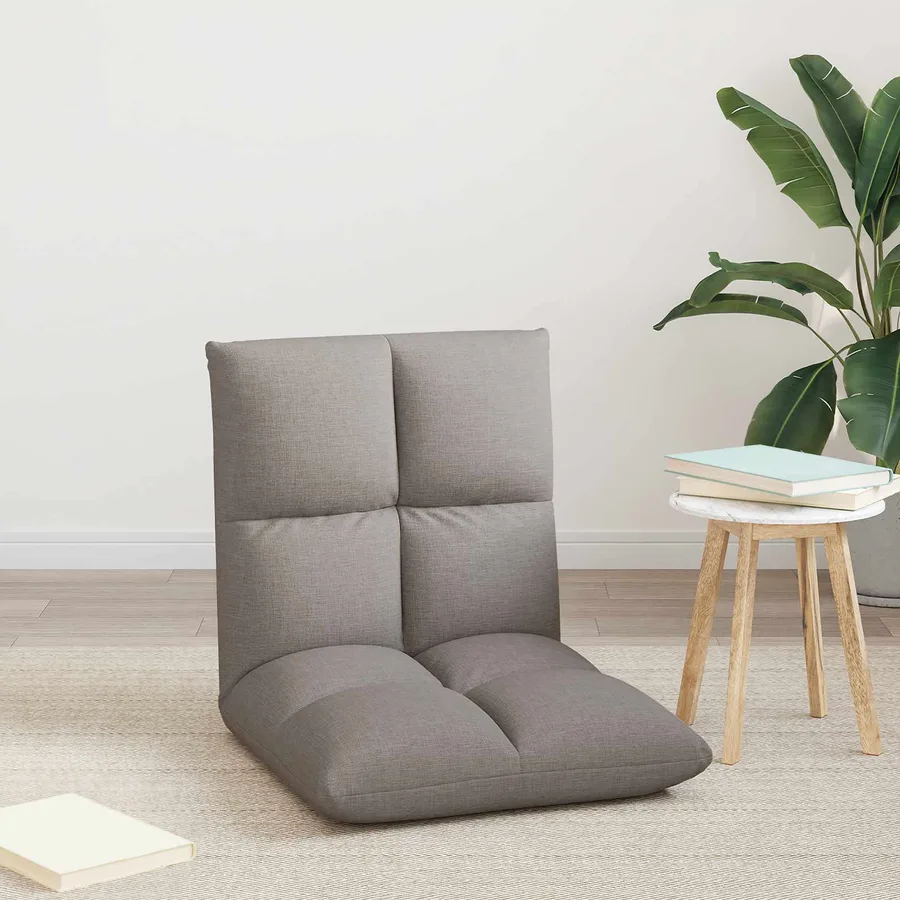Fauteuil de sol ajustable Taupe Tissu - 3