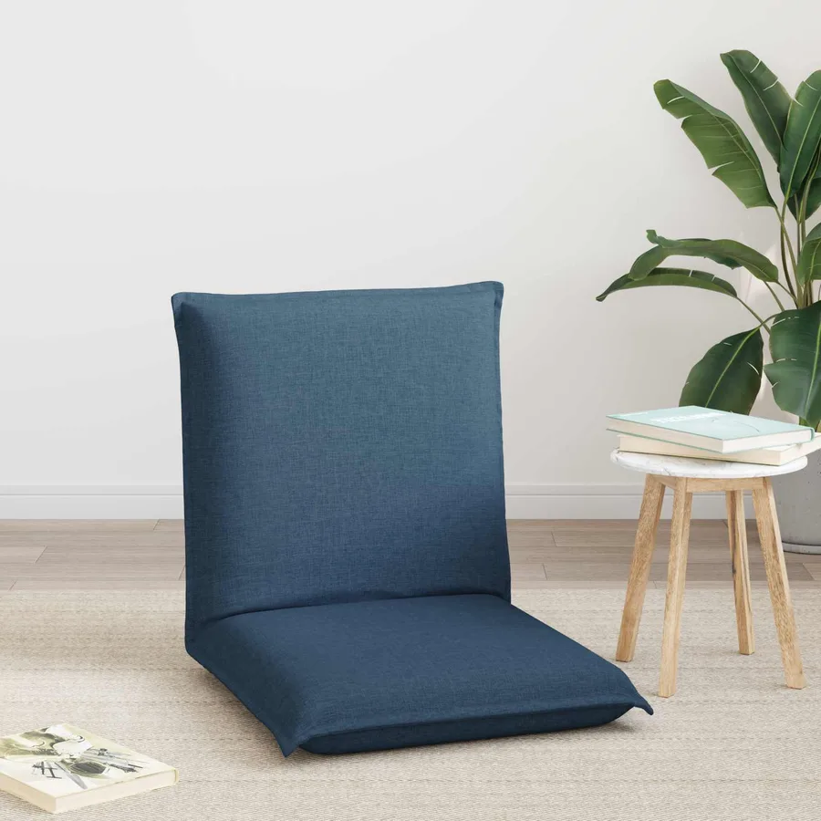 Fauteuil de sol ajustable Bleu Tissu - 3