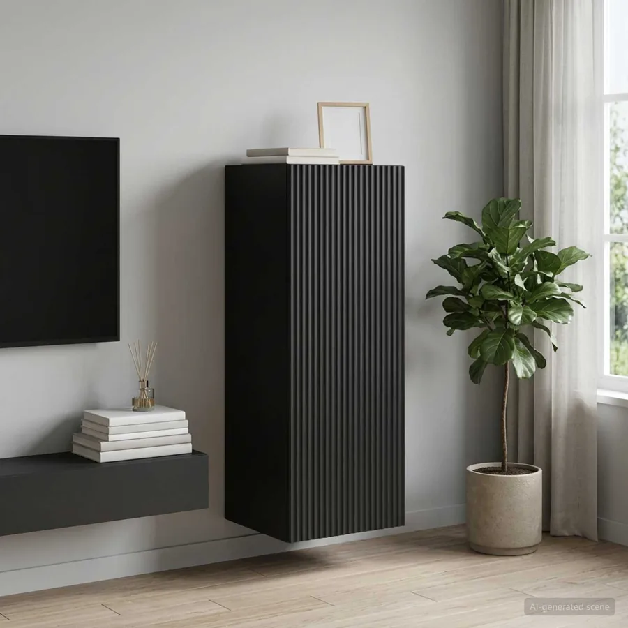 Armoire Murale Noir 33 x 34,5 x 90 cm Bois d'ingénierie