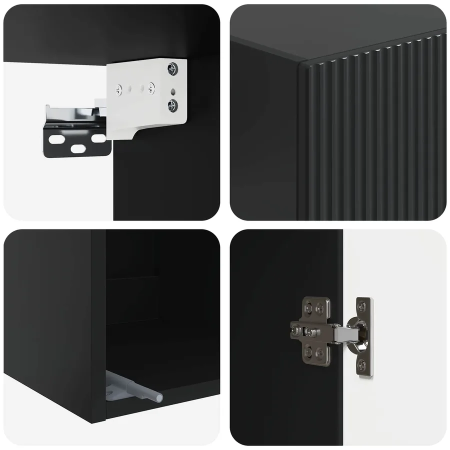 Armoire Murale Noir 33 x 34,5 x 90 cm Bois d'ingénierie - 7