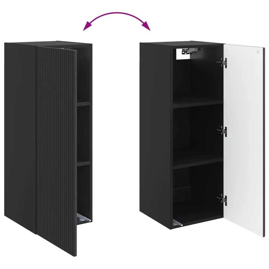 Armoire Murale Noir 33 x 34,5 x 90 cm Bois d'ingénierie - 8