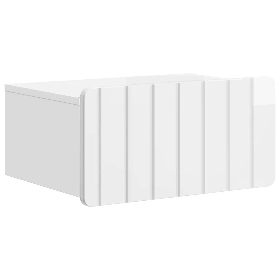 Cabinet de chevet mural Blanc brillant 49 x 34,5 x 24 cm - 2