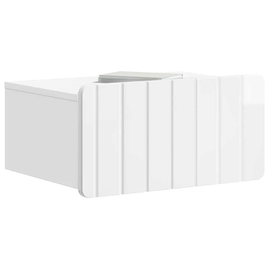 Cabinet de chevet mural Blanc brillant 49 x 34,5 x 24 cm - 3