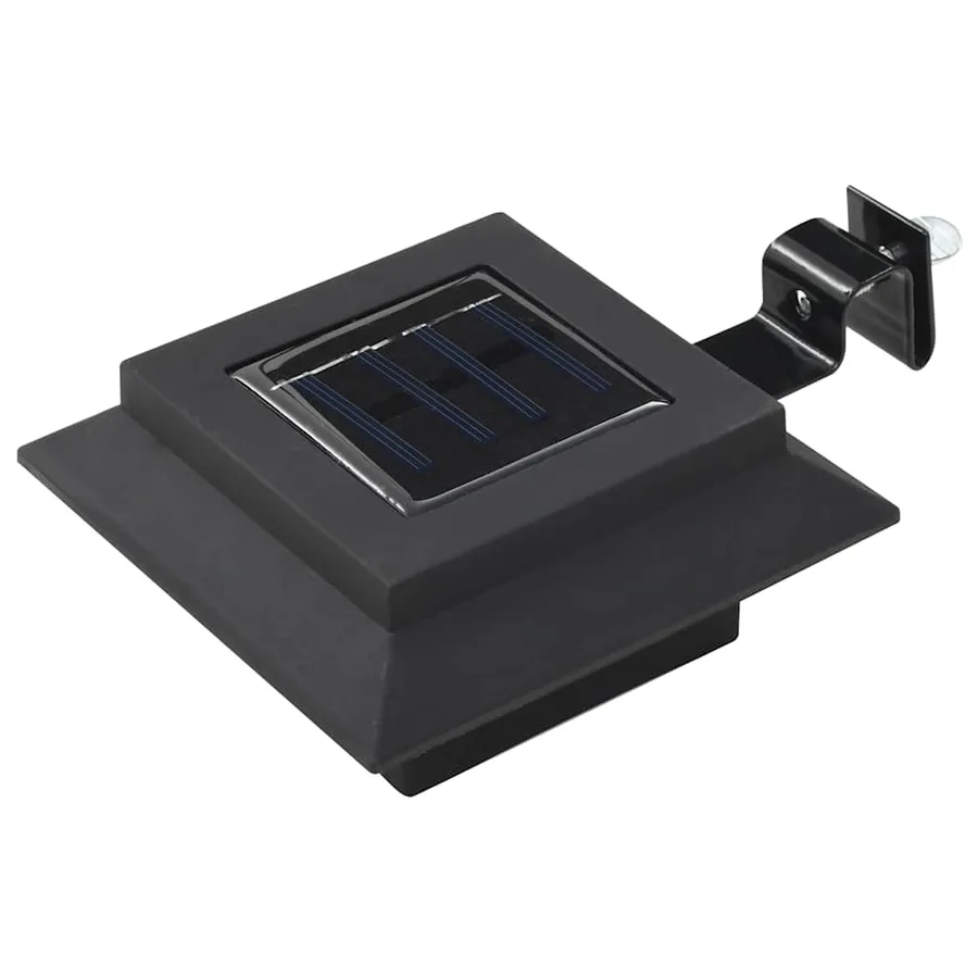 Lampes solaires à LED carrées d'extérieur 12 pcs 12 cm Noir - 2
