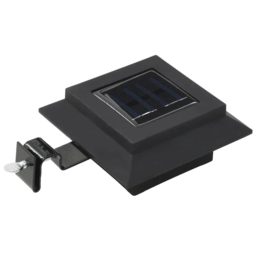 Lampes solaires à LED carrées d'extérieur 12 pcs 12 cm Noir - 3