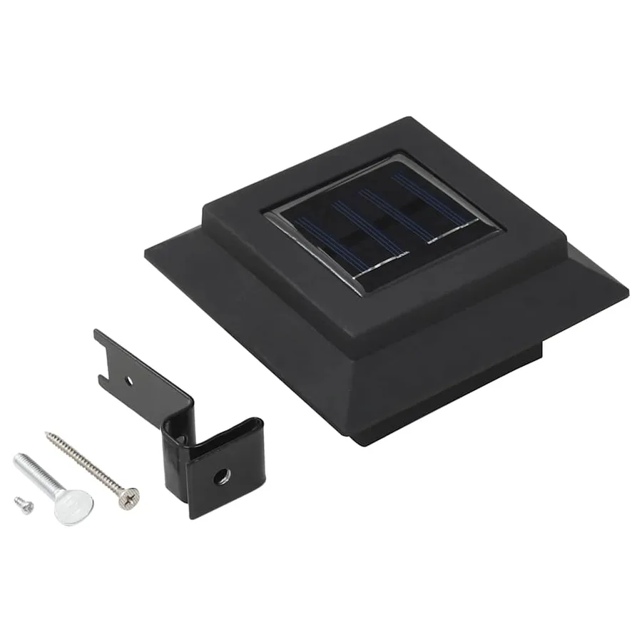 Lampes solaires à LED carrées d'extérieur 12 pcs 12 cm Noir - 6