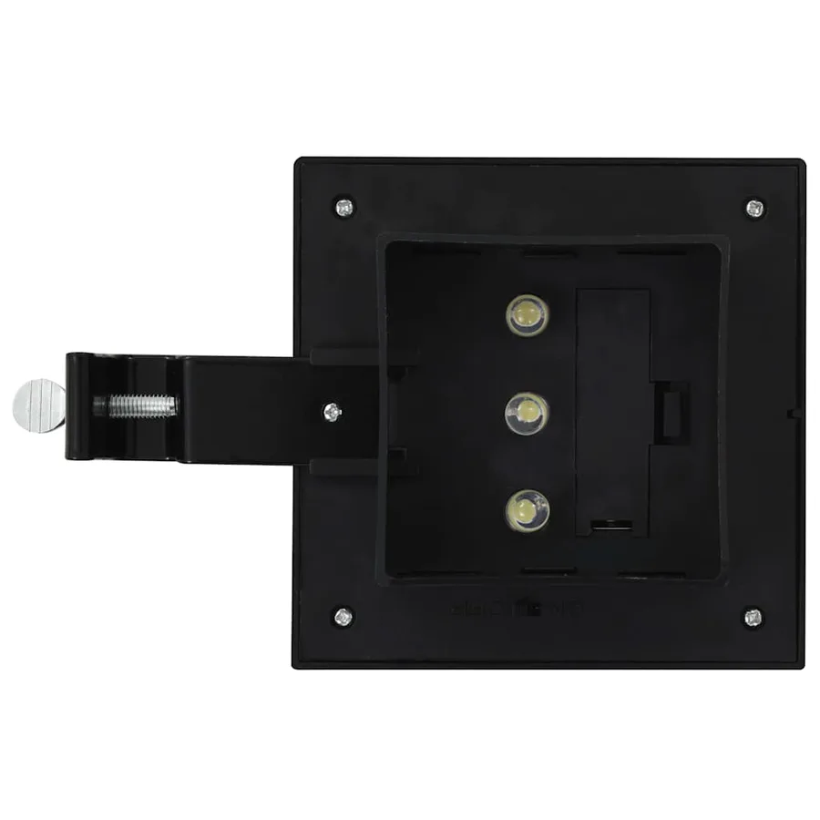 Lampes solaires à LED carrées d'extérieur 12 pcs 12 cm Noir - 7