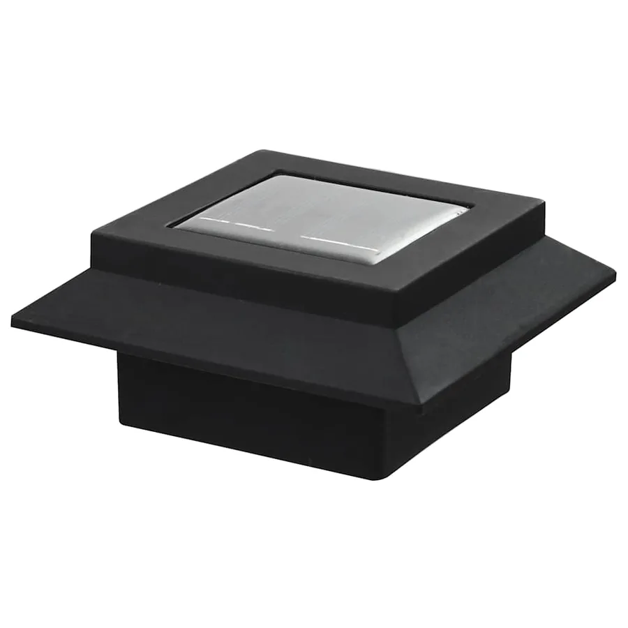 Lampes solaires à LED carrées d'extérieur 12 pcs 12 cm Noir - 9