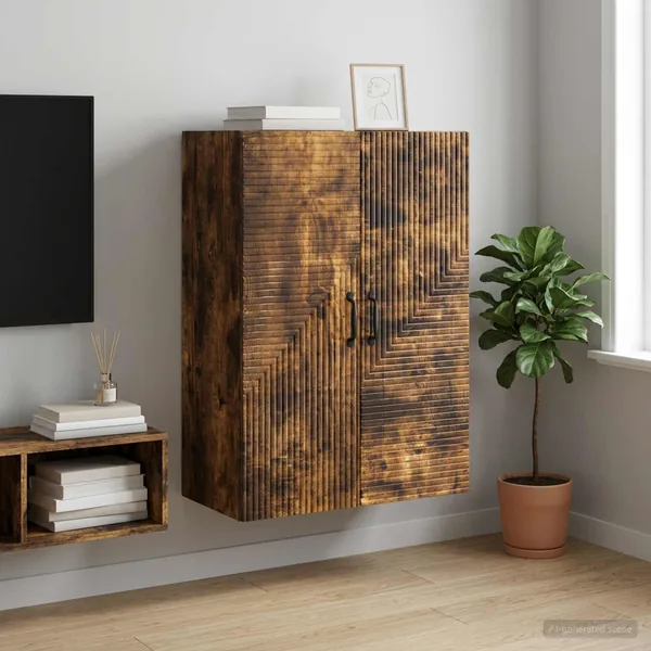 Armoire Murale Chêne fumé 66 x 34,5 x 90 cm Bois d'ingénierie