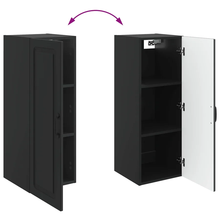 Armoire Murale Noir 33 x 34,5 x 90 cm Bois d'ingénierie - 8