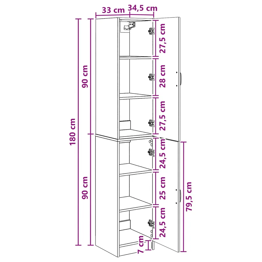 Ensemble de Meubles 2 pcs Blanc brillant Bois d'ingénierie - 8