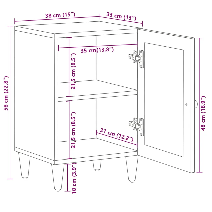 Armoire de salle de bain avec stockage Naturel 38 x 33 x 58 cm - 12