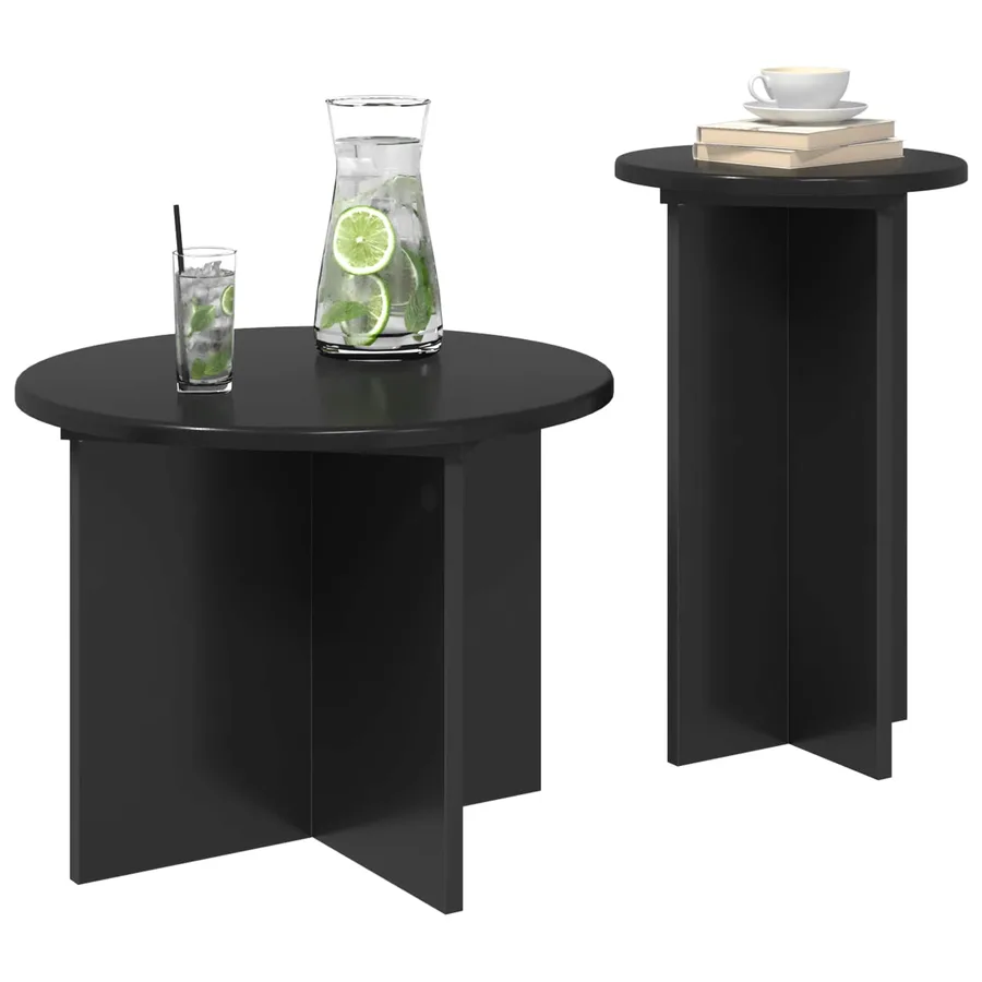 Ensemble de tables d'appoint 2 pcs Chêne noir Bois d'ingénierie - 3