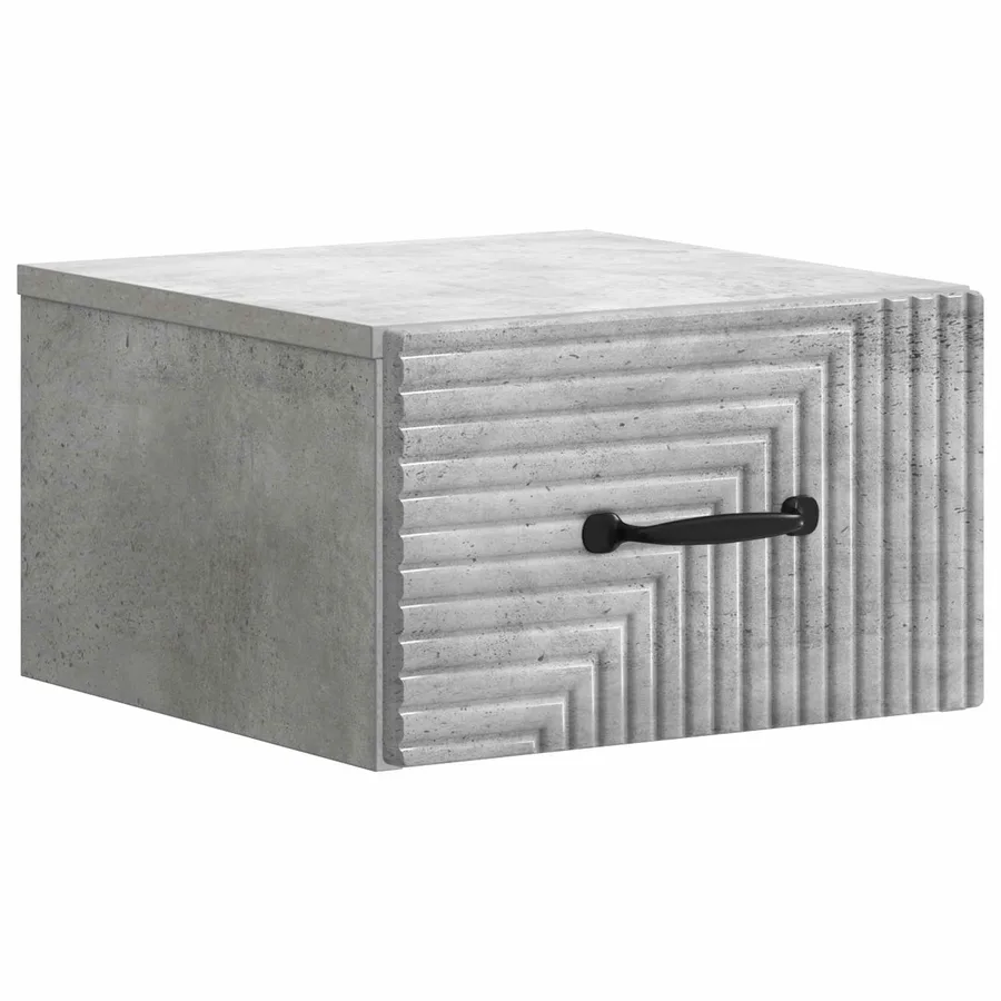Cabinet de chevet mural Gris béton 34,5 x 33 x 20 cm - 2