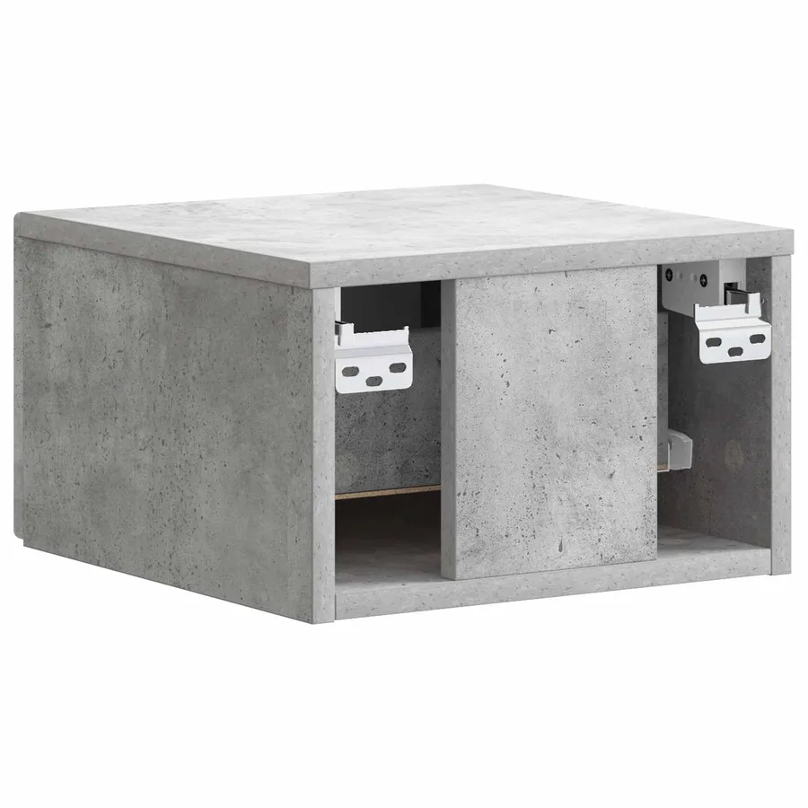 Cabinet de chevet mural Gris béton 34,5 x 33 x 20 cm - 7