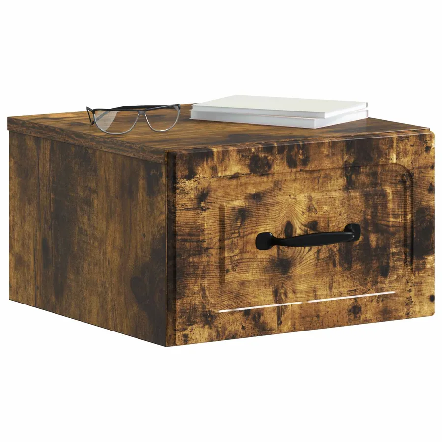 Cabinet de chevet mural Chêne fumé 34,5 x 33 x 20 cm - 3
