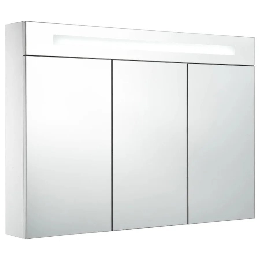 Armoire de salle de bain à miroir LED 88x13x62 cm - 2