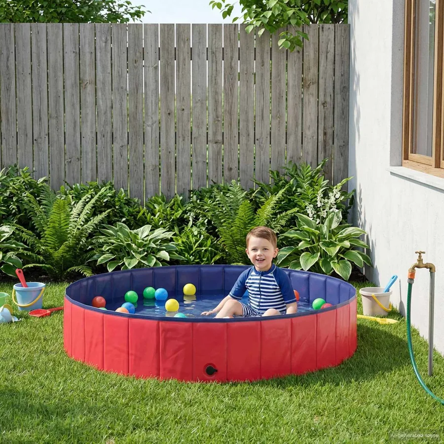 Piscine pour enfants Rouge et bleu Ø 160 x 30 cm