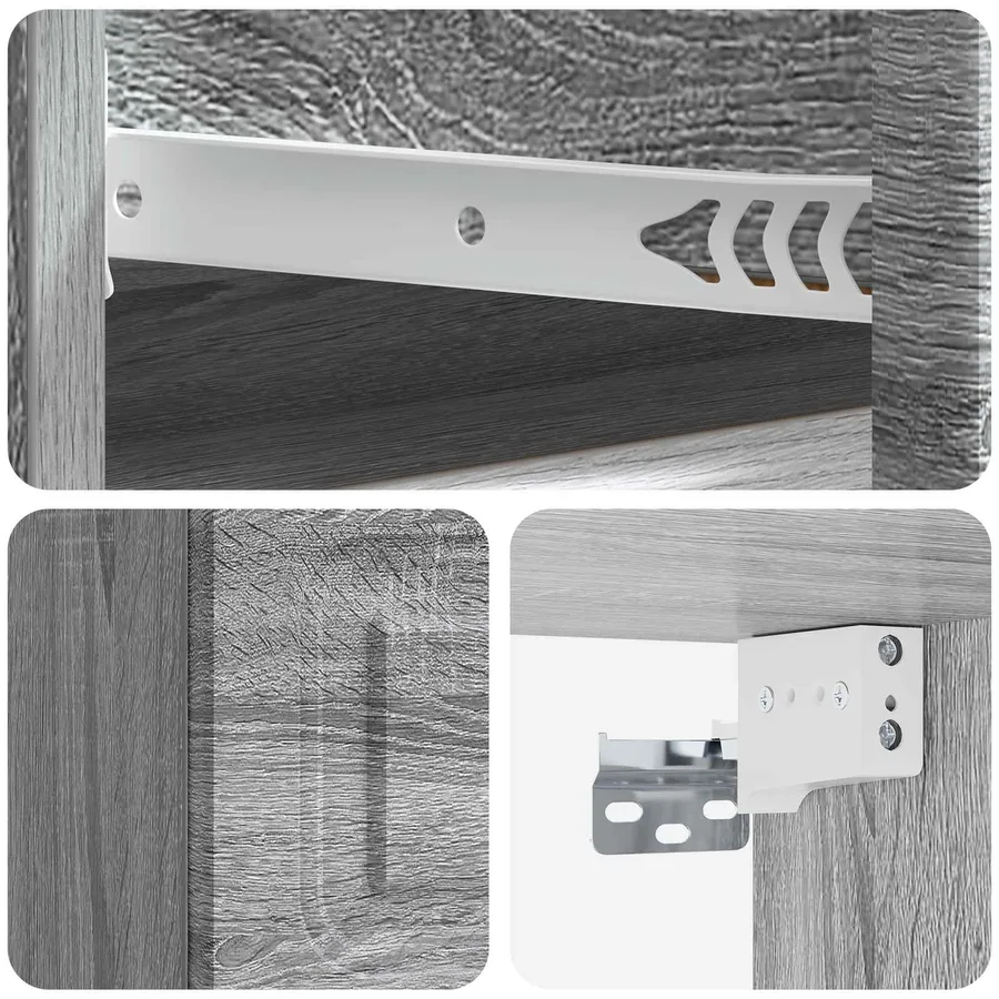 Cabinet de chevet mural Sonoma gris 34,5 x 33 x 20 cm - 8