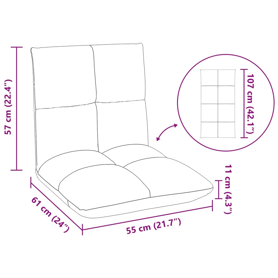 Fauteuil de sol ajustable Gris clair - 11