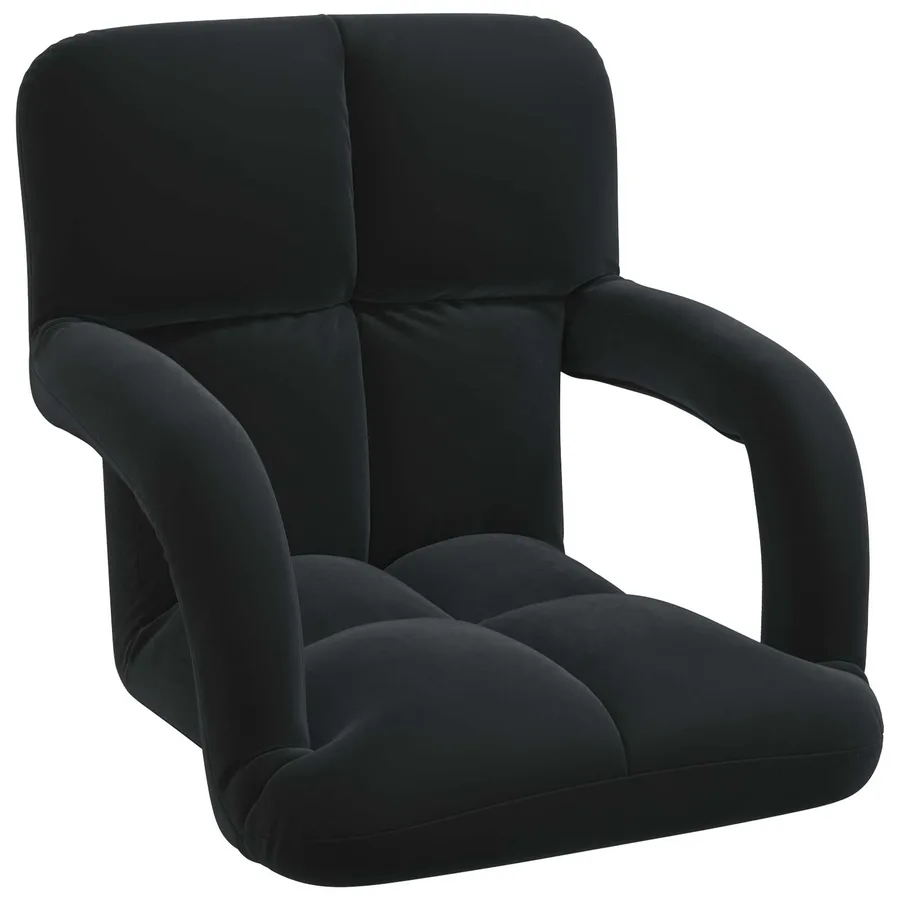 Fauteuil de sol ajustable Noir Velours - 2
