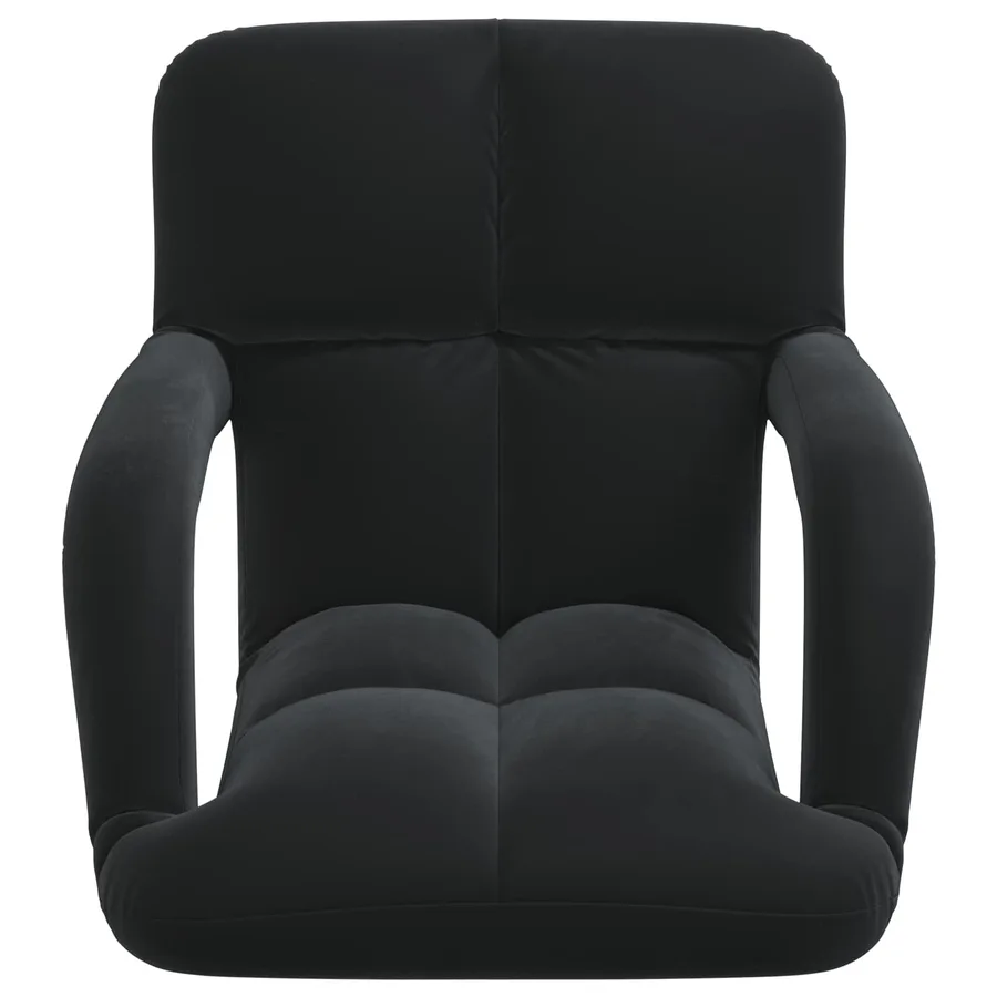 Fauteuil de sol ajustable Noir Velours - 4