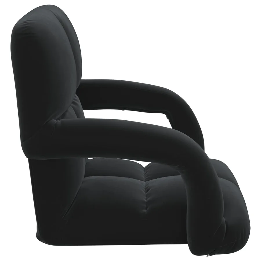 Fauteuil de sol ajustable Noir Velours - 5