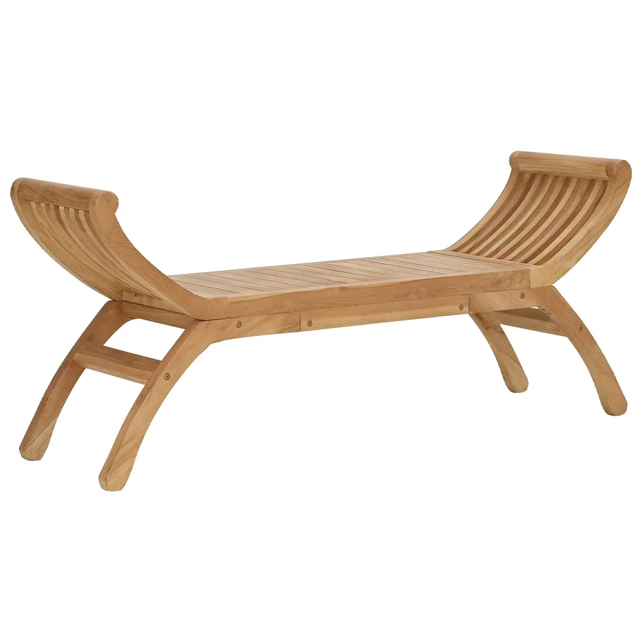 Banc de jardin 2 -Seater 126 cm Bois de teck massif Naturel - 2