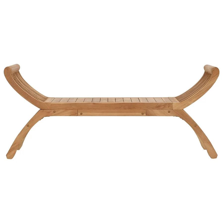 Banc de jardin 2 -Seater 126 cm Bois de teck massif Naturel - 3