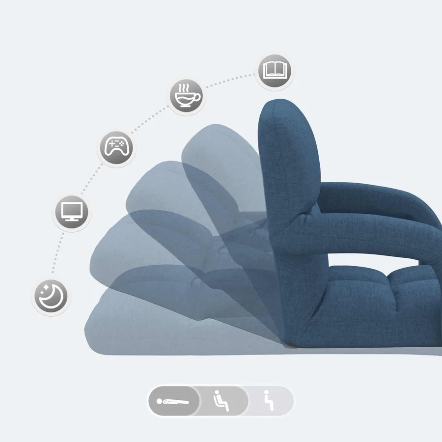 Chaise de sol réglable avec accoudoir - 9