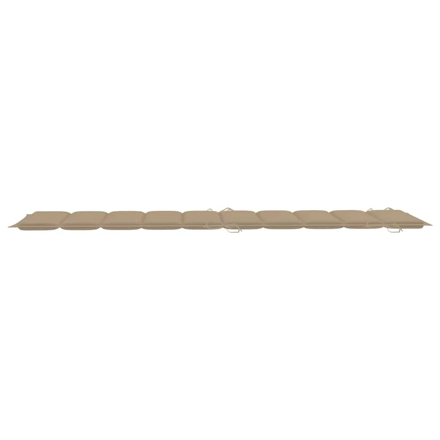 Chaise longue à bascule avec coussin Bois de teck solide - 11